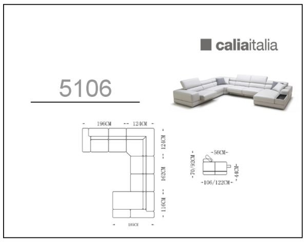 Divani Casa Pella - Modern White Italian Leather U Shaped Sectional Sofa