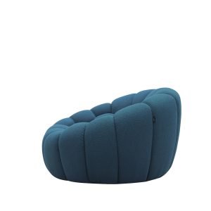 Divani Casa Yolonda - Modern Curved Dark Teal Fabric Chair