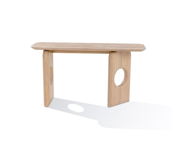Nova Domus Osaka - Modern Faux Marble + Natural Ash Console Table - Image 2