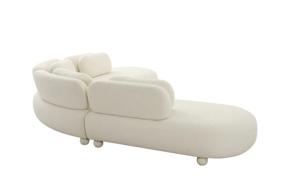 Divani Casa Gilbert - Contemporary White Fabric Modular Sectional Sofa - Image 4