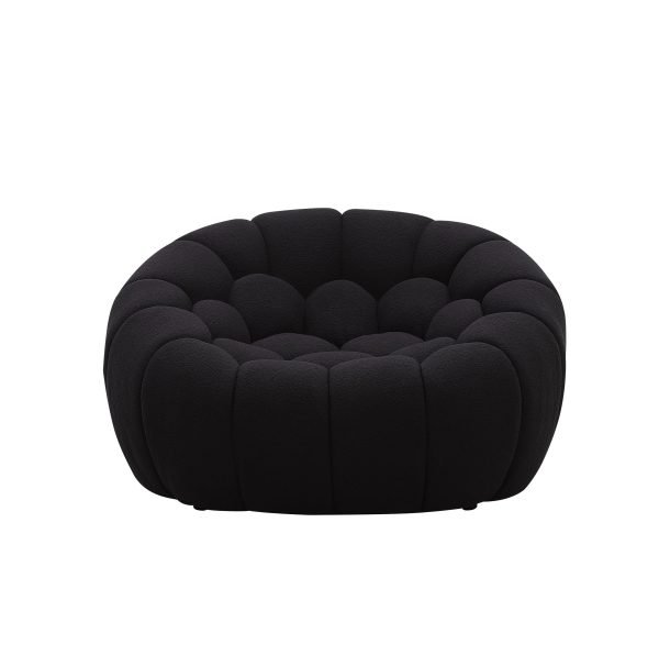 Divani Casa Yolonda - Modern Curved Black Fabric Chair - Image 2