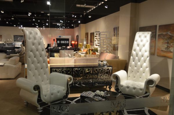 Divani Casa Luxe Neo-Classical Pearl White Italian Leather Leisure Chair