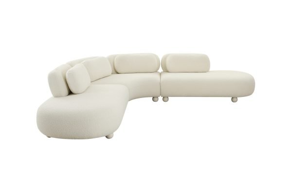 Divani Casa Gilbert - Contemporary White Fabric Modular Sectional Sofa - Image 2