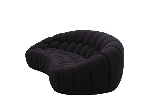 Divani Casa Yolonda - Modern Curved Black Fabric Sofa - Image 3