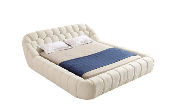 Divani Casa Yolonda - Modern Off-White Fabric Bed - Image 3