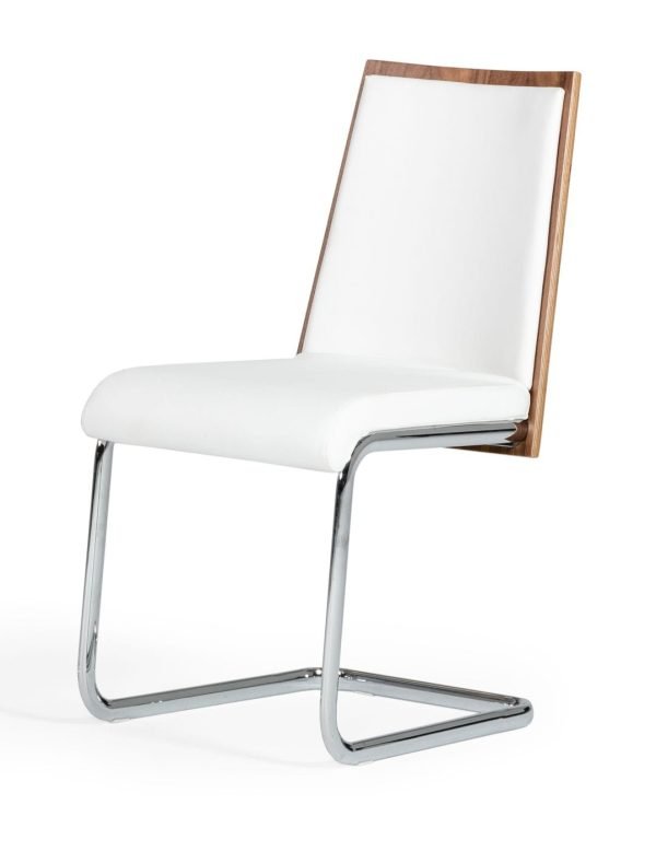 Morgan - Modern White & Walnut Dining Chair (Set of 2) - Image 2