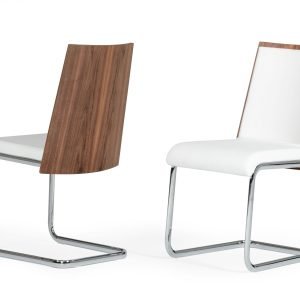 Morgan - Modern White & Walnut Dining Chair (Set of 2)