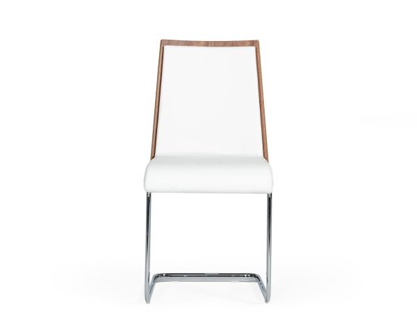 Morgan - Modern White & Walnut Dining Chair (Set of 2) - Image 3