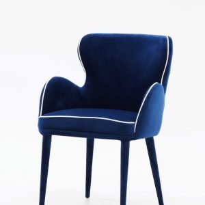 Modrest Tigard Mid-Century Blue Fabric Dining Chair