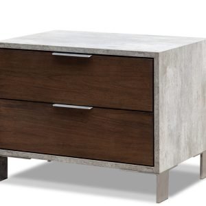 Nova Domus Conner Modern Dark Walnut & Faux Concrete Nightstand