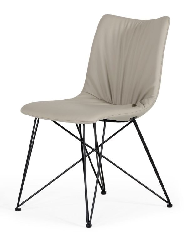 Naomi - Modern Grey Leatherette Dining Chair (Set of 2) - Image 2