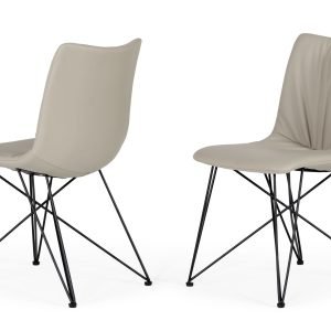 Naomi - Modern Grey Leatherette Dining Chair (Set of 2)