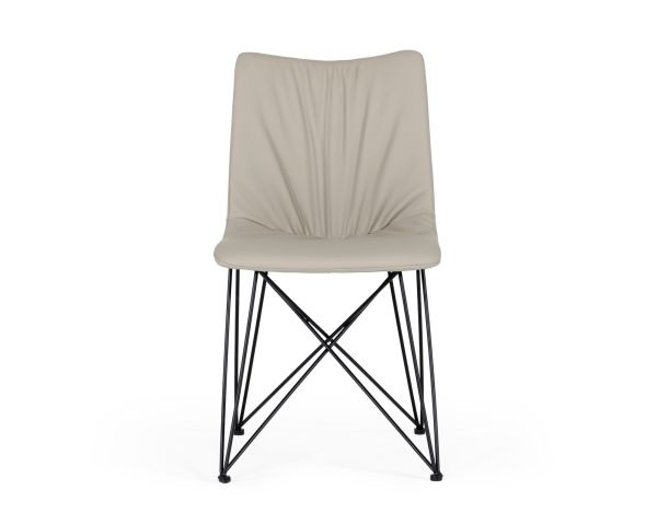 Naomi - Modern Grey Leatherette Dining Chair (Set of 2) - Image 3