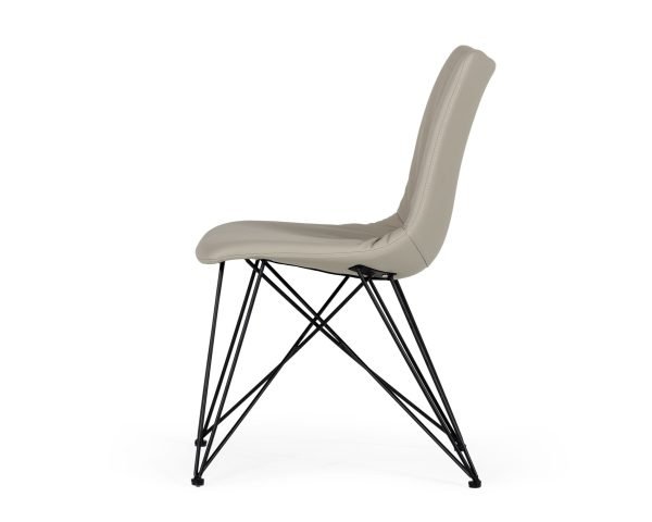 Naomi - Modern Grey Leatherette Dining Chair (Set of 2) - Image 4