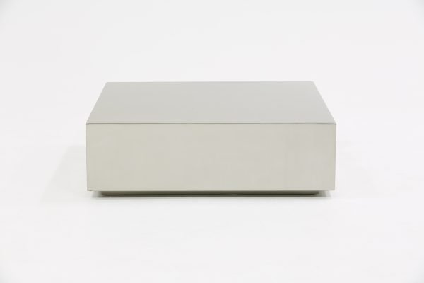 Modrest Anvil Modern Brushed Stainless Steel Coffee Table - Image 2
