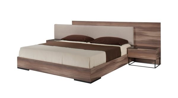 Nova Domus Matteo - Italian Modern Walnut & Fabric Bed