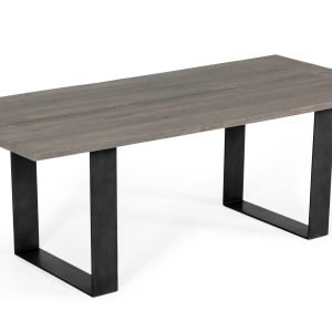 Modrest Murphy - Modern Grey Aged Oak & Black Metal Dining Table