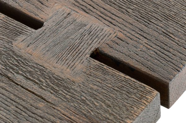 Modrest Murphy - Modern Grey Aged Oak & Black Metal Dining Table - Image 5