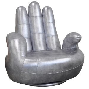 Estro Salotti Sosia Italian Modern Silver Leather Hand Accent Chair