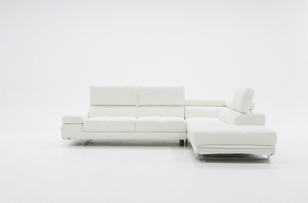 Divani Casa Myst Mini - Modern White Eco-Leather Right Facing Sectional Sofa - Image 5