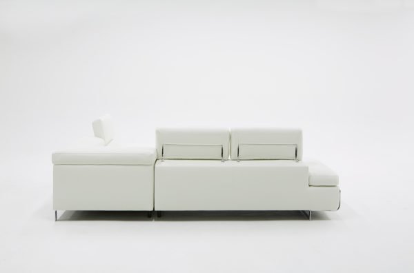 Divani Casa Myst Mini - Modern White Eco-Leather Right Facing Sectional Sofa - Image 4
