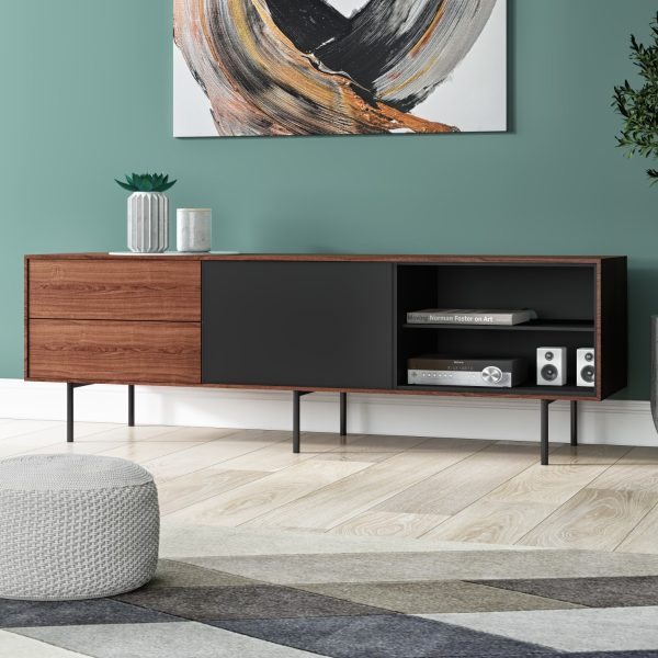 Modrest Kenny Modrest Walnut & Grey TV Stand - Image 2