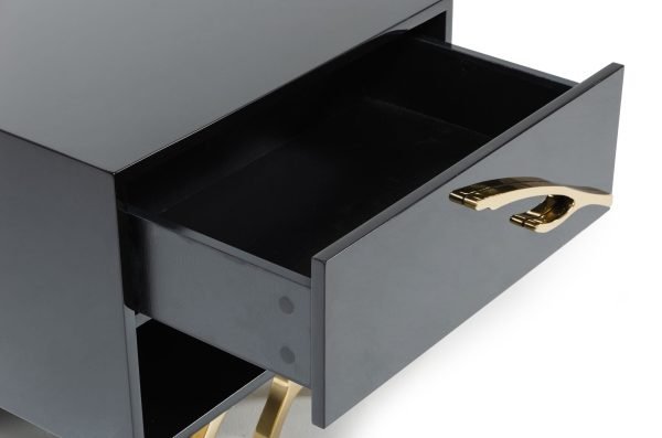 Modrest Legend Modern Black & Gold Nightstand - Image 3
