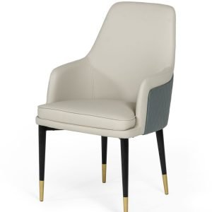 Modrest Duval Modern White & Grey Dining Chair