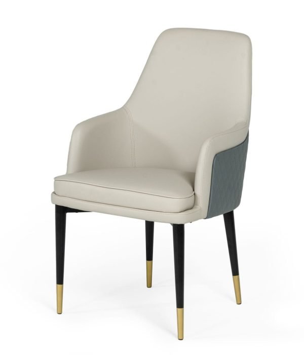 Modrest Duval Modern White & Grey Dining Chair
