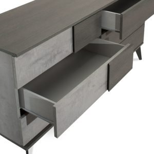 Nova Domus Palermo Italian Modern Faux Concrete & Grey Bedroom Set