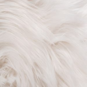 Modrest Ghent Modern White Faux Fur & Gold Ottoman