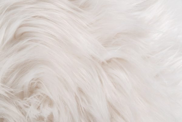Modrest Ghent Modern White Faux Fur & Gold Ottoman