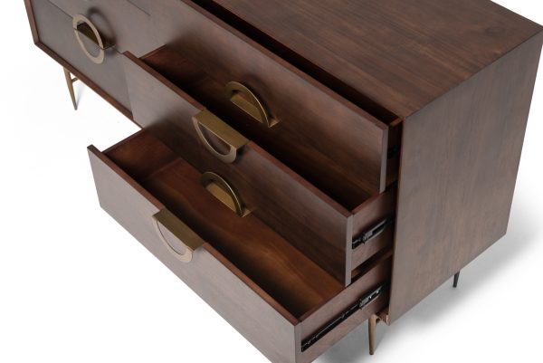 Modrest Selena Modern Acacia & Brass Dresser - Image 4