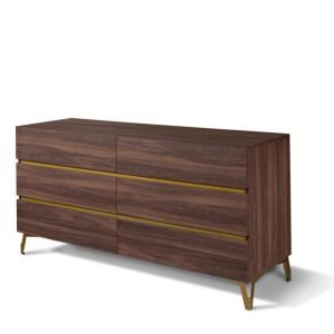 Nova Domus Calabria Modern Walnut & Green Velvet Bedroom Set