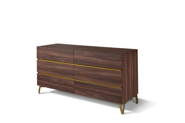 Nova Domus Calabria Modern Walnut & Green Velvet Bedroom Set