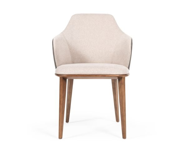 Modrest Megan Modern Beige & Grey Dining Chair - Image 4