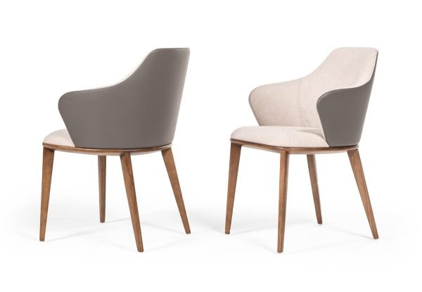 Modrest Megan Modern Beige & Grey Dining Chair - Image 3