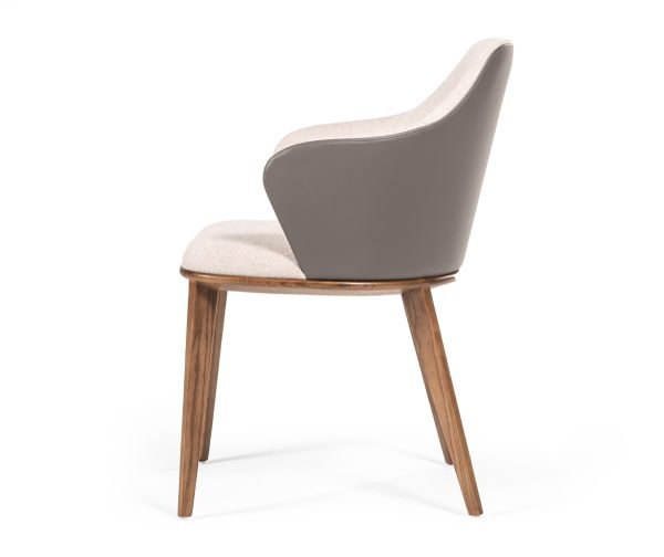 Modrest Megan Modern Beige & Grey Dining Chair - Image 2