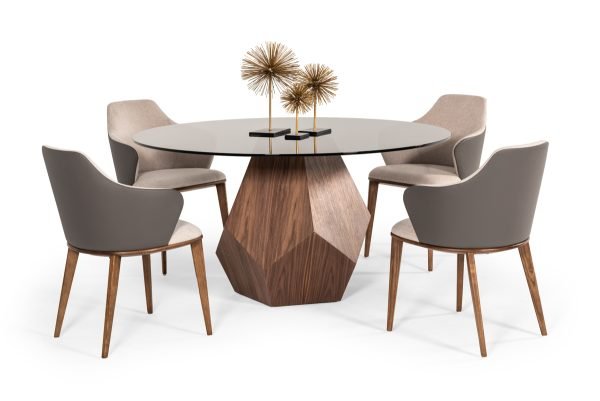 Modrest Megan Modern Beige & Grey Dining Chair - Image 5