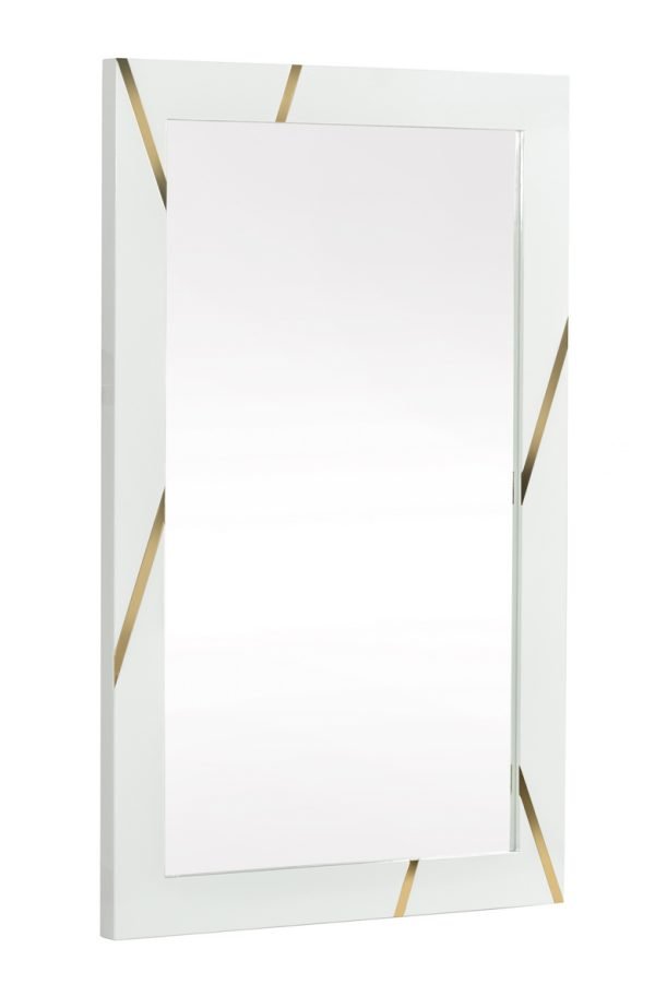 Modrest Nixa - Modern White & Gold Mirror