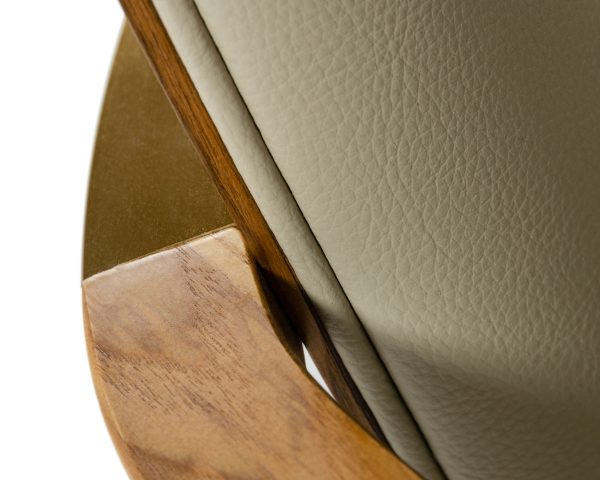 Modrest Rexford Modern Taupe & Walnut Dining Armchair - Image 5