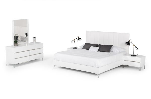 Nova Domus Angela - Italian Modern White Eco Leather Bed - Image 2