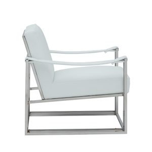 Modrest Larson Modern White Leatherette Accent Chair