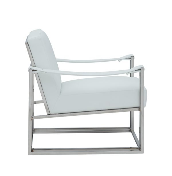 Modrest Larson Modern White Leatherette Accent Chair