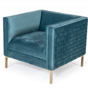 Divani Casa Atwood - Modern Teal Arm Chair