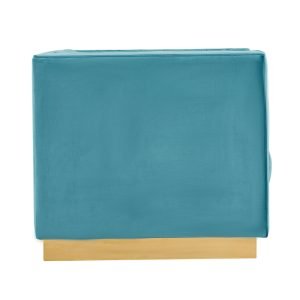 Divani Casa Oneida Modern Blue Velvet Lounge Chair