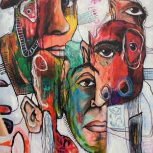 Modrest Faces - Abstract Oil Painting