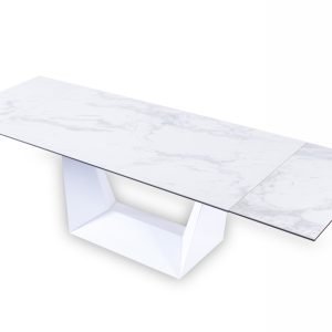 Modrest Baldwin - Modern White Ceramic Extendable Dining Table