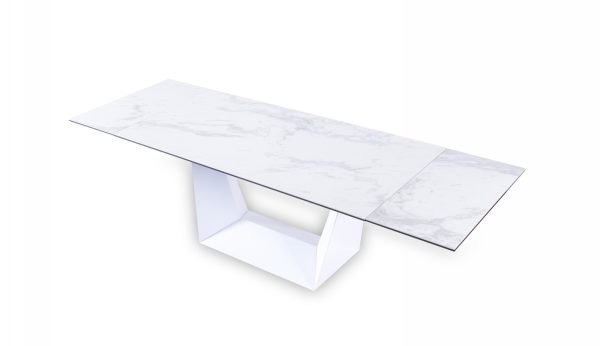 Modrest Baldwin - Modern White Ceramic Extendable Dining Table
