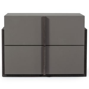 Nova Domus Lucia - Italian Modern Elm and Matte Grey Nightstand